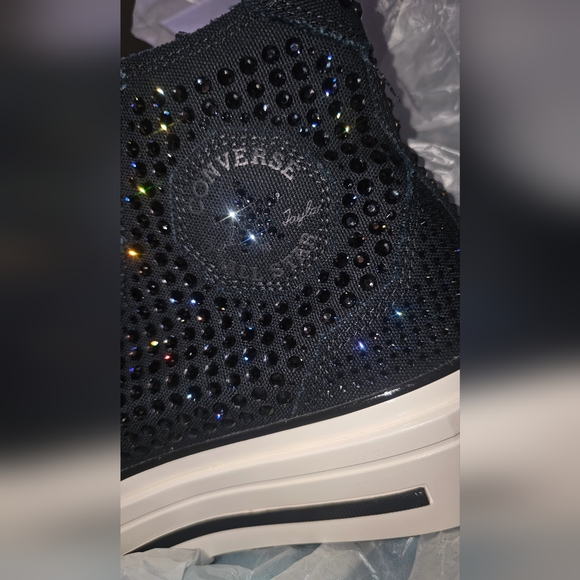 Converse shoe brand new Size 11W/9M Converse Swarovski x Chuck 70 De Luxe Square - Picture 8 of 8